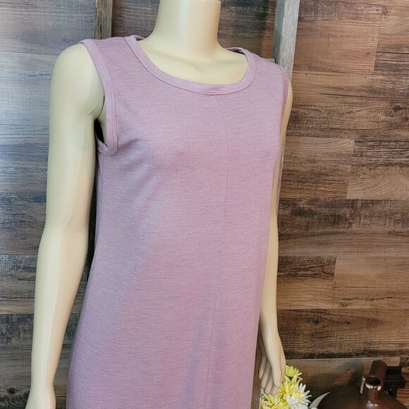 Vtg Teddi T Shirt Midi Dress M P Heathered Pink Minimalist Coastal Y2k - Picture 2 of 8
